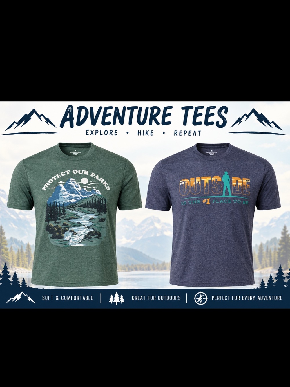 Two Outdoorsy Men’s T-Shirts
